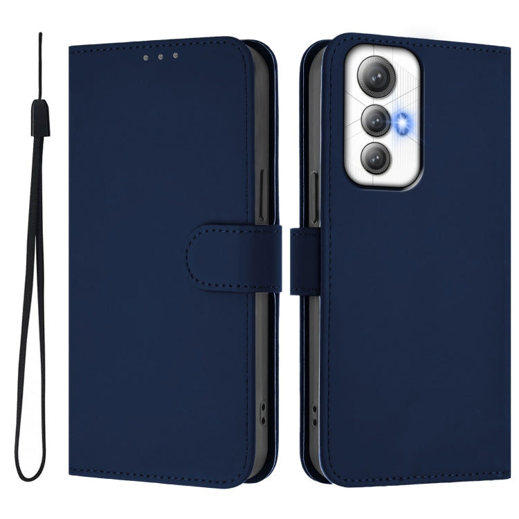 For Cubot Max 5 Skin Feel Solid Color Leather Phone Case with Lanyard