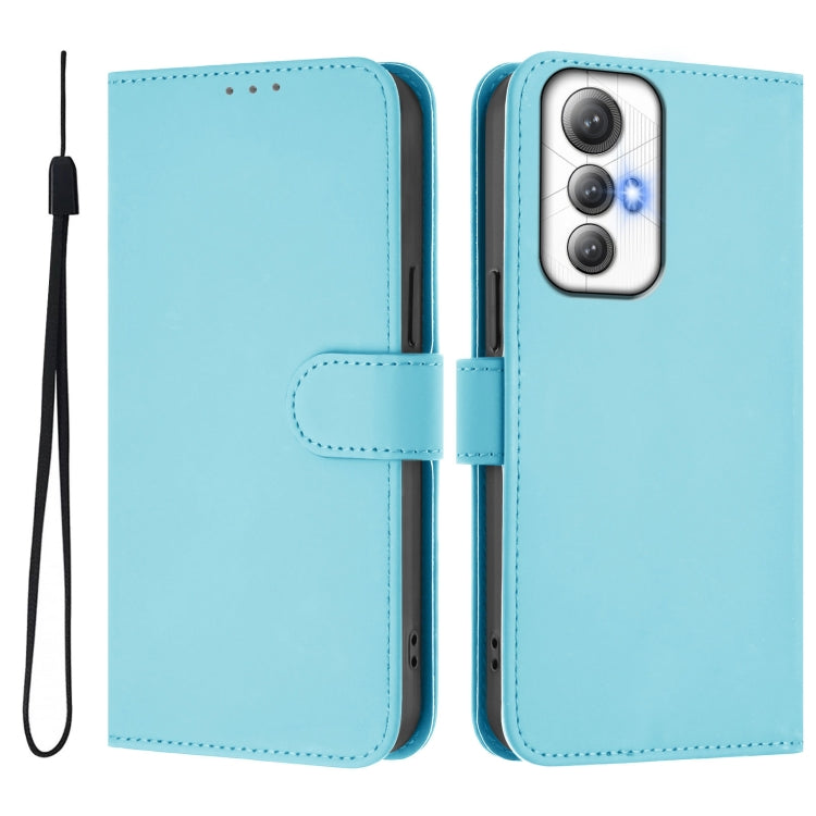 For Cubot Max 5 Skin Feel Solid Color Leather Phone Case with Lanyard