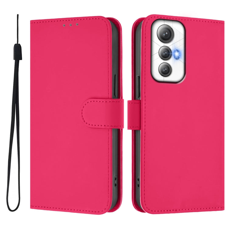 For Cubot Max 5 Skin Feel Solid Color Leather Phone Case with Lanyard
