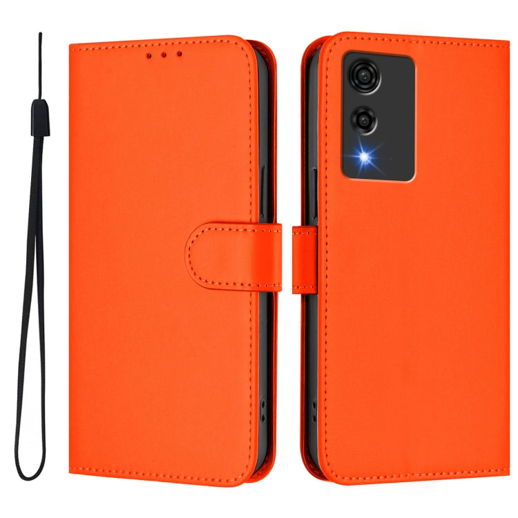 For Cubot A10 Skin Feel Solid Color Leather Phone Case with Lanyard