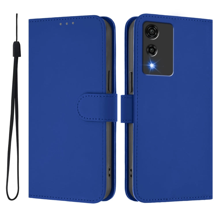 For Cubot A10 Skin Feel Solid Color Leather Phone Case with Lanyard