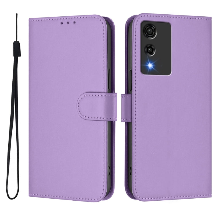 For Cubot A10 Skin Feel Solid Color Leather Phone Case with Lanyard