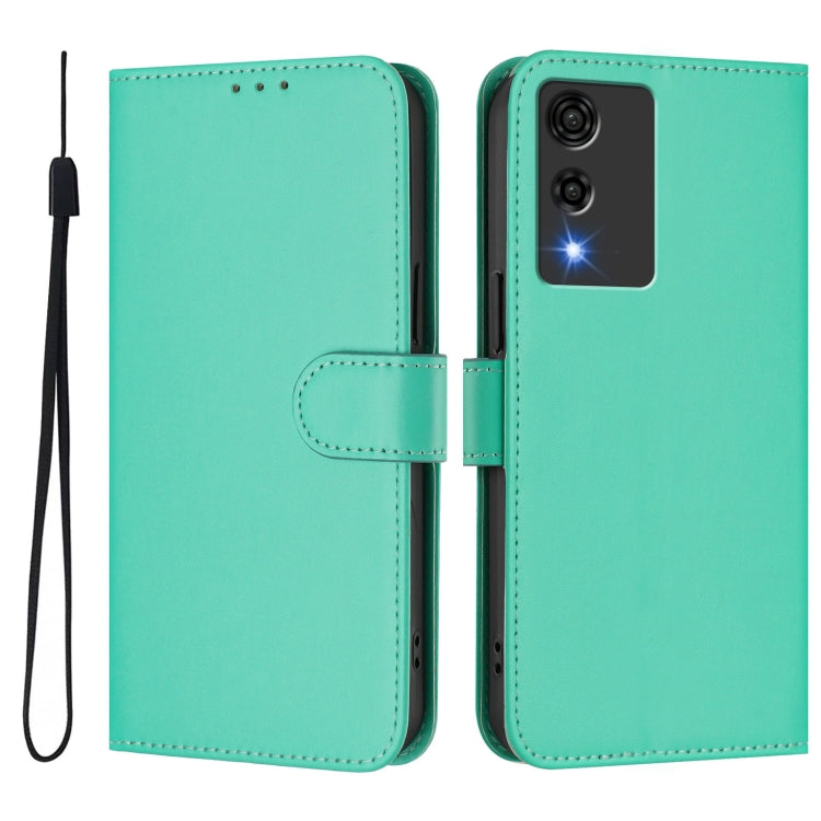 For Cubot A10 Skin Feel Solid Color Leather Phone Case with Lanyard