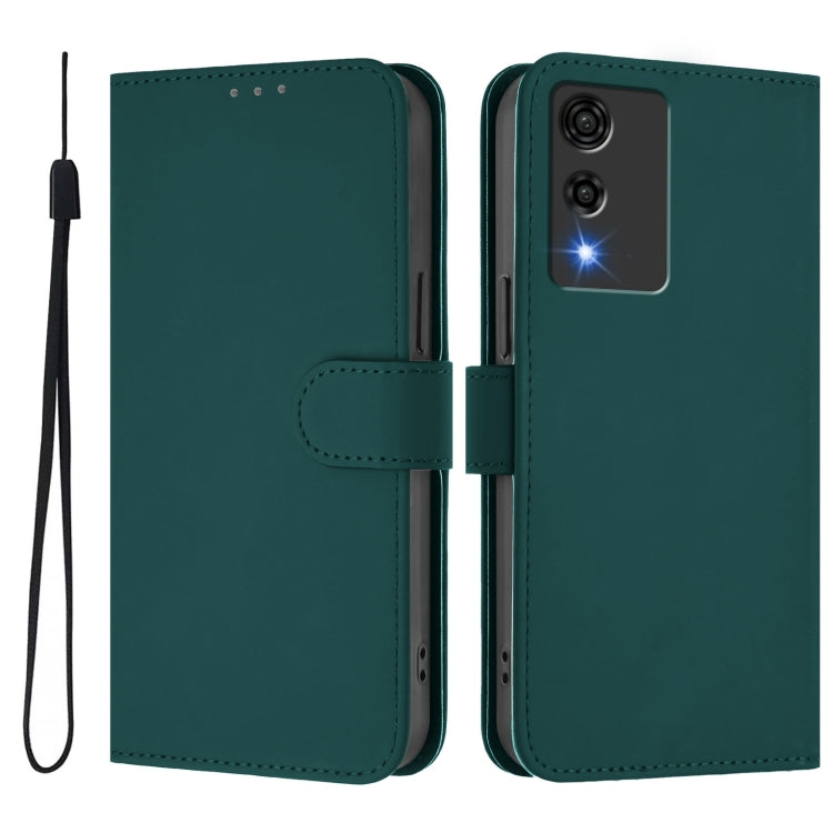 For Cubot A10 Skin Feel Solid Color Leather Phone Case with Lanyard