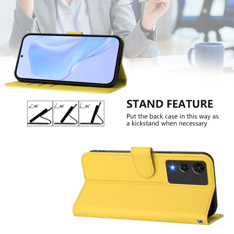 For Cubot A10 Skin Feel Solid Color Leather Phone Case with Lanyard