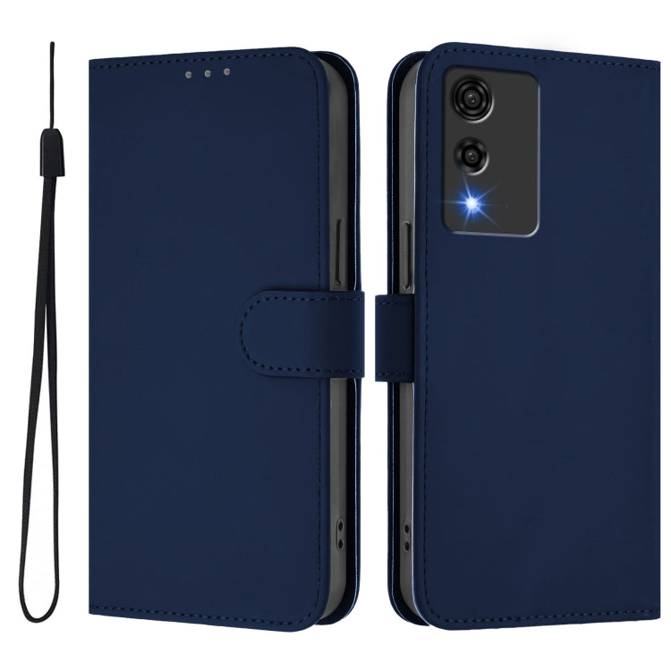 For Cubot A10 Skin Feel Solid Color Leather Phone Case with Lanyard