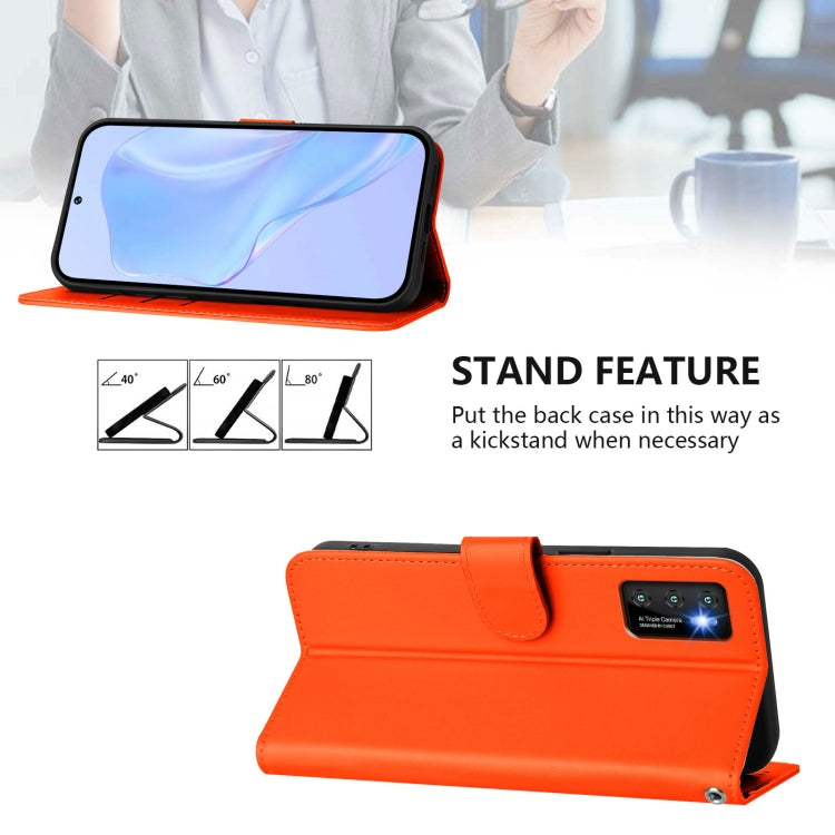 For Cubot P50 Skin Feel Solid Color Leather Phone Case with Lanyard