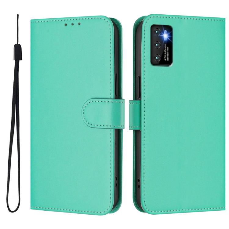For Cubot P50 Skin Feel Solid Color Leather Phone Case with Lanyard