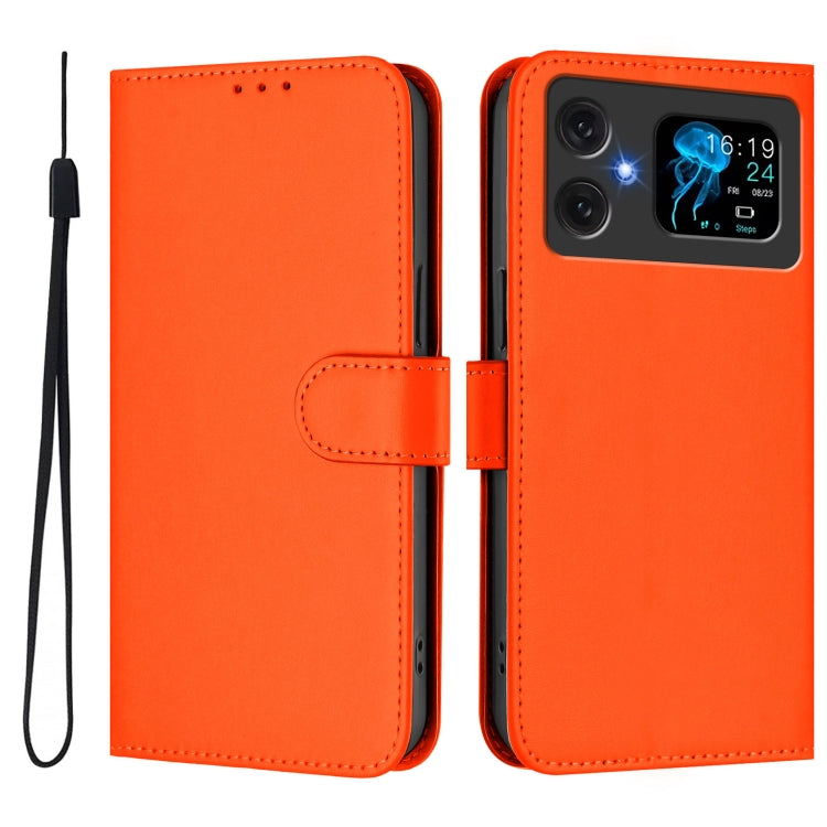 For Cubot A20 Skin Feel Solid Color Leather Phone Case with Lanyard