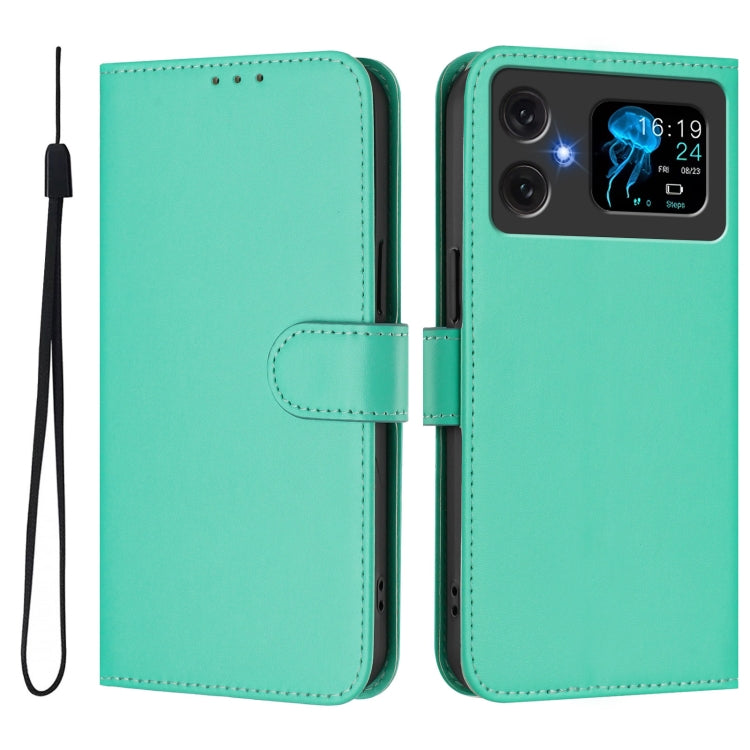 For Cubot A20 Skin Feel Solid Color Leather Phone Case with Lanyard