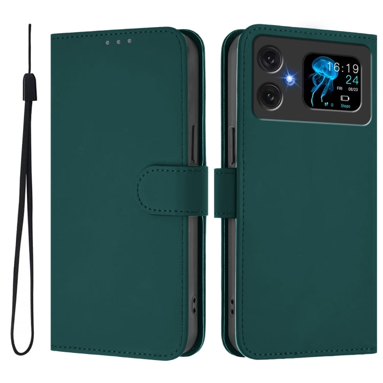 For Cubot A20 Skin Feel Solid Color Leather Phone Case with Lanyard