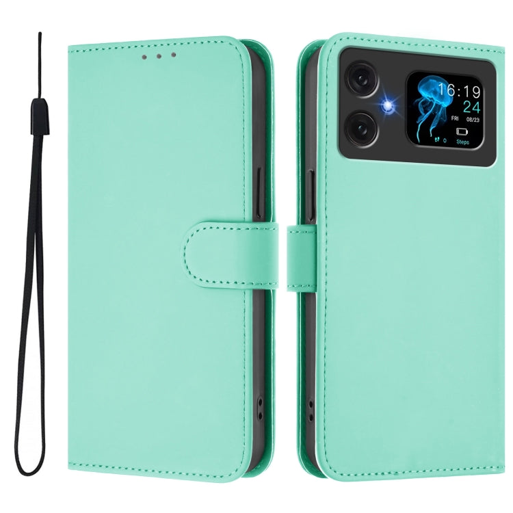 For Cubot A20 Skin Feel Solid Color Leather Phone Case with Lanyard