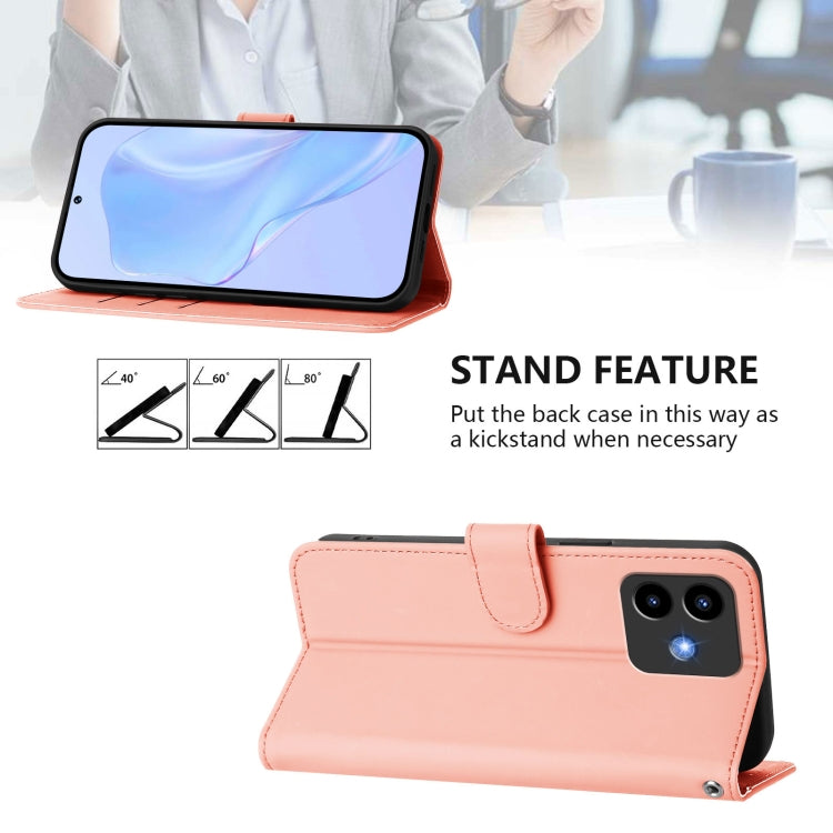 For Cubot Note 40 Skin Feel Solid Color Leather Phone Case with Lanyard