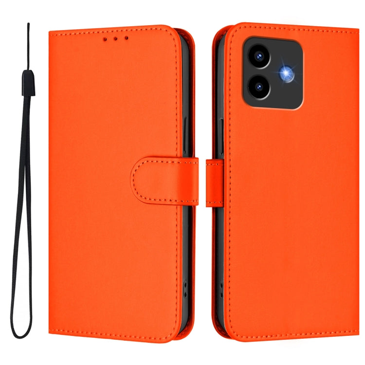 For Cubot Note 40 Skin Feel Solid Color Leather Phone Case with Lanyard