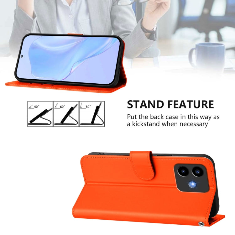 For Cubot Note 40 Skin Feel Solid Color Leather Phone Case with Lanyard