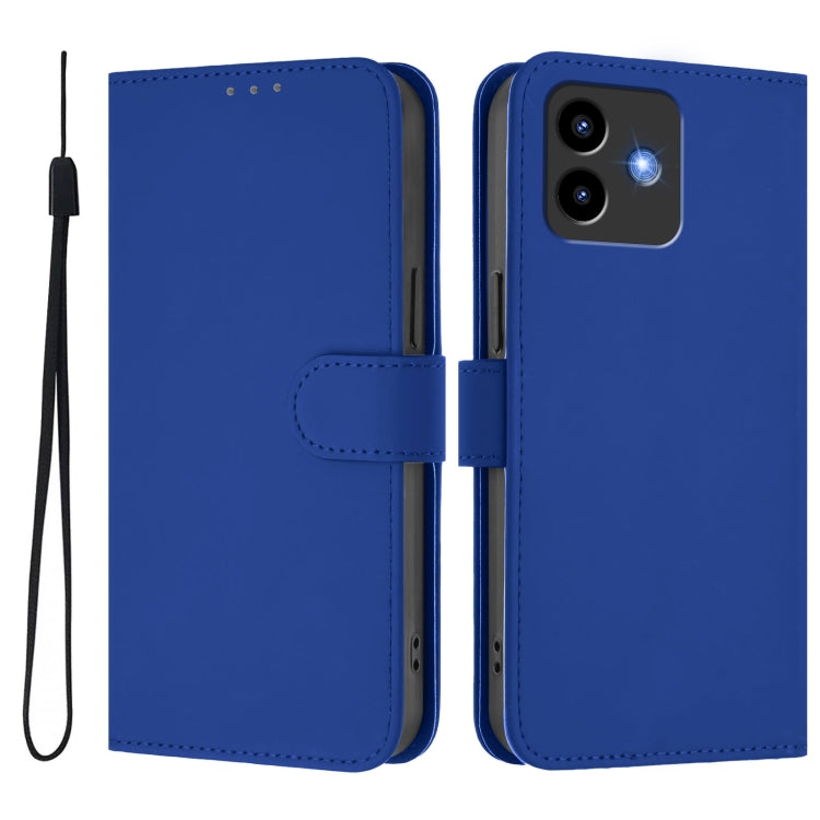 For Cubot Note 40 Skin Feel Solid Color Leather Phone Case with Lanyard