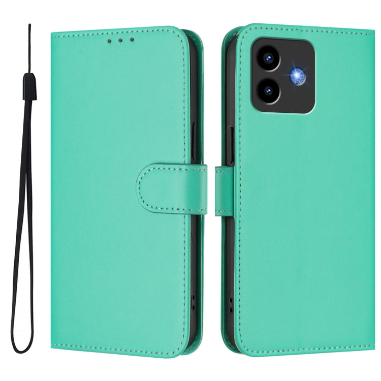 For Cubot Note 40 Skin Feel Solid Color Leather Phone Case with Lanyard