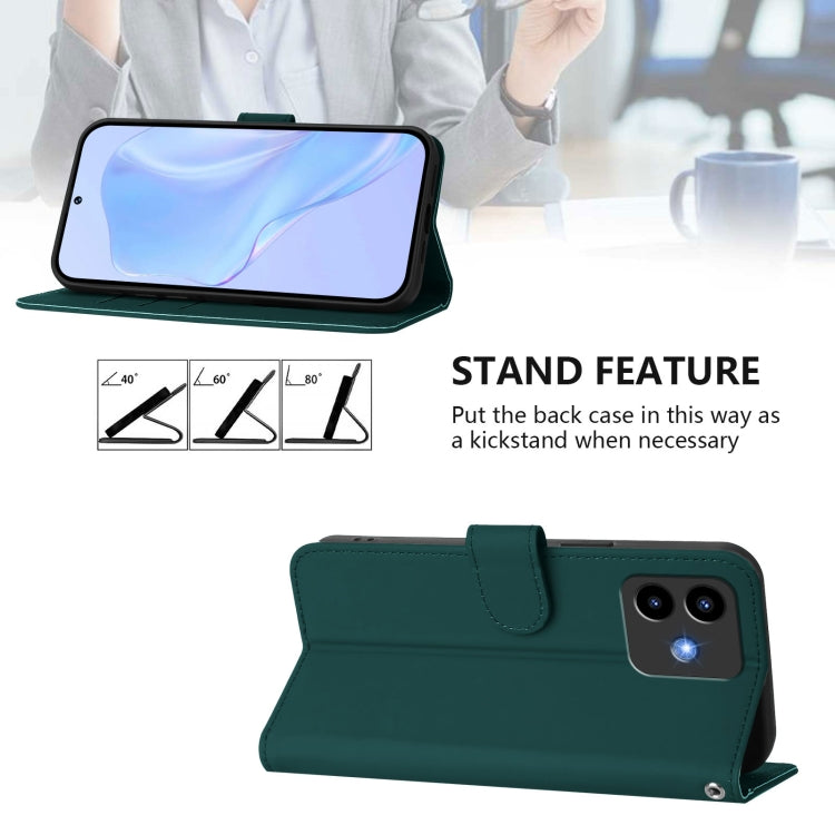 For Cubot Note 40 Skin Feel Solid Color Leather Phone Case with Lanyard