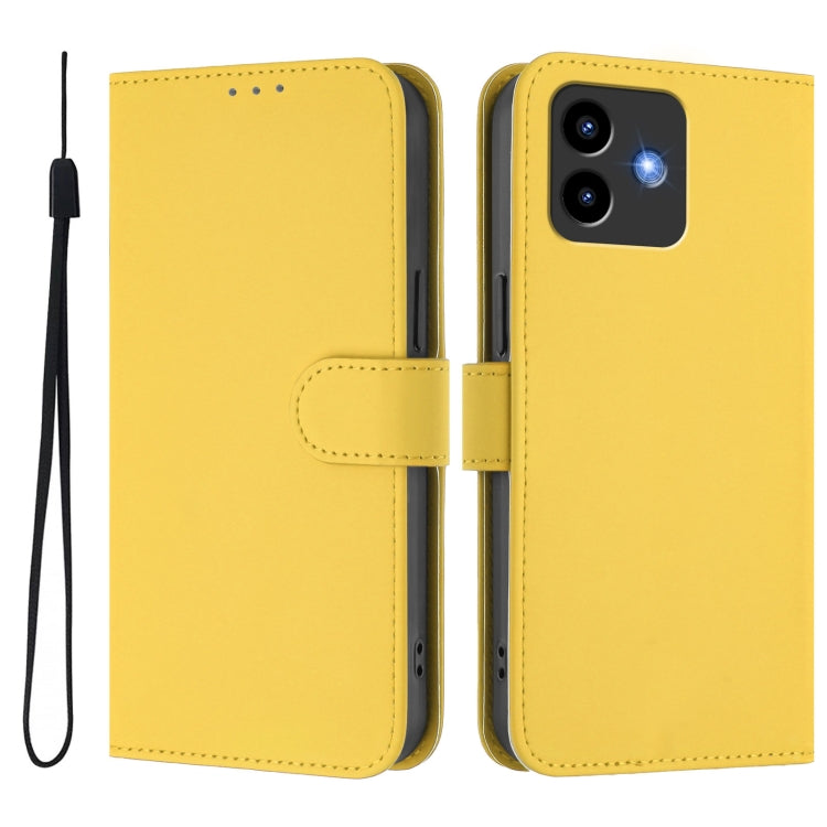 For Cubot Note 40 Skin Feel Solid Color Leather Phone Case with Lanyard