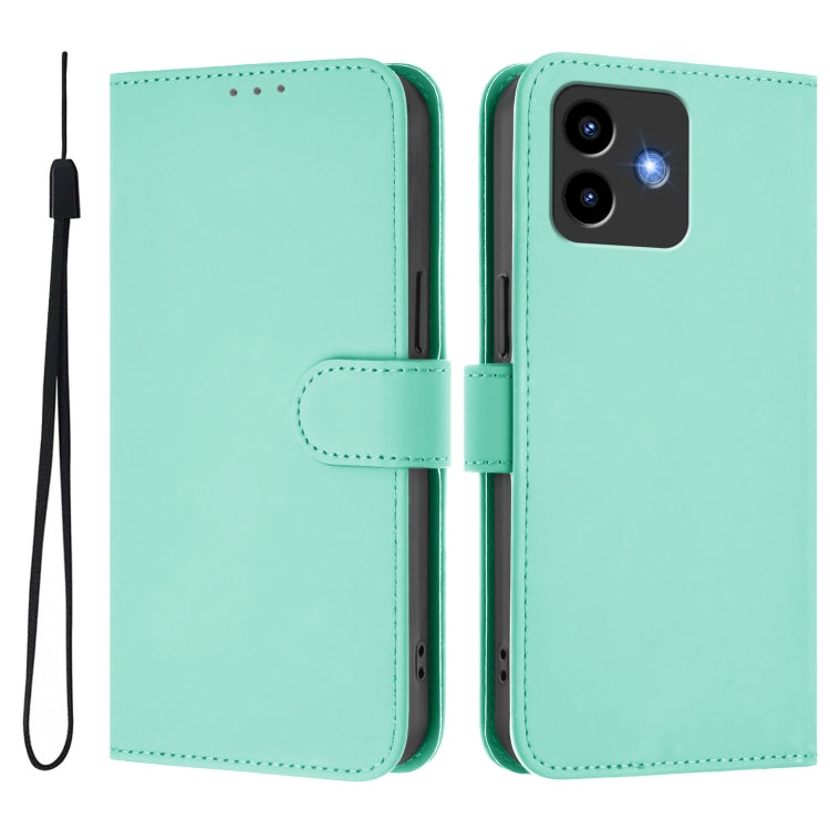 For Cubot Note 40 Skin Feel Solid Color Leather Phone Case with Lanyard