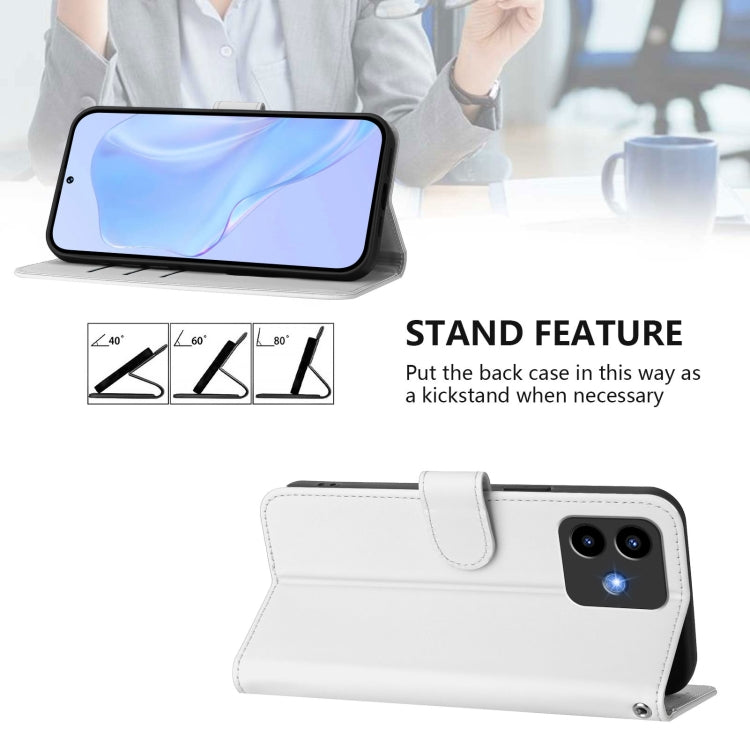 For Cubot Note 40 Skin Feel Solid Color Leather Phone Case with Lanyard