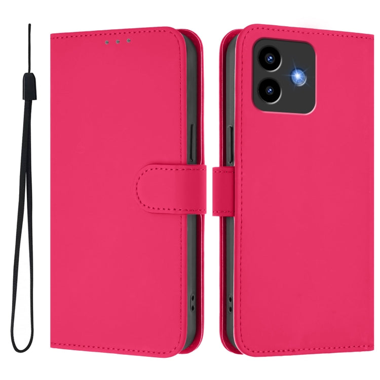 For Cubot Note 40 Skin Feel Solid Color Leather Phone Case with Lanyard