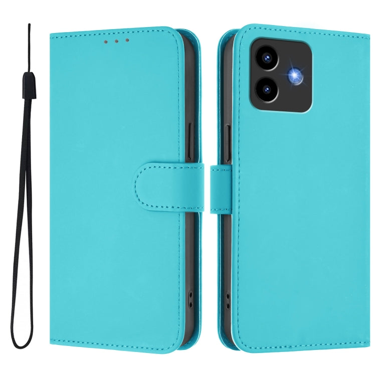 For Cubot Note 40 Skin Feel Solid Color Leather Phone Case with Lanyard