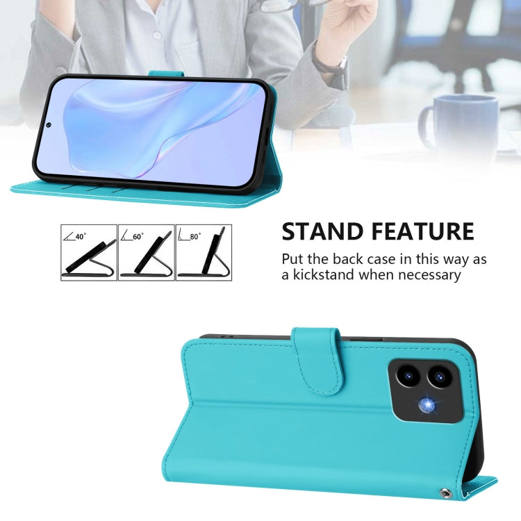 For Cubot Note 40 Skin Feel Solid Color Leather Phone Case with Lanyard