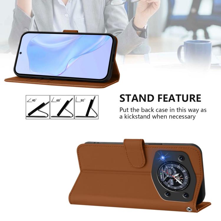 For Cubot A30 Skin Feel Solid Color Leather Phone Case with Lanyard