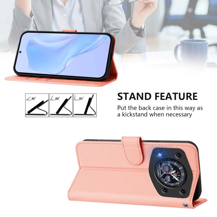 For Cubot A30 Skin Feel Solid Color Leather Phone Case with Lanyard