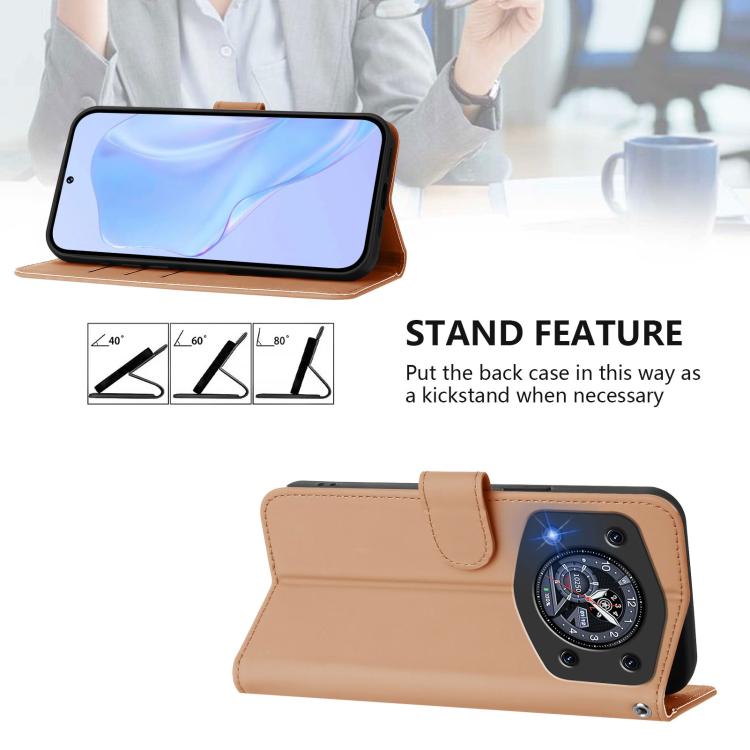 For Cubot A30 Skin Feel Solid Color Leather Phone Case with Lanyard