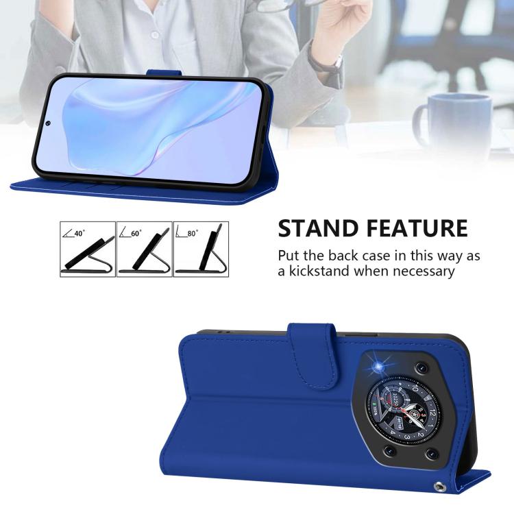 For Cubot A30 Skin Feel Solid Color Leather Phone Case with Lanyard