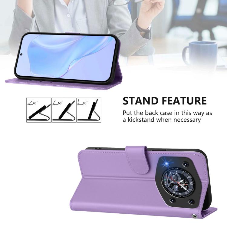 For Cubot A30 Skin Feel Solid Color Leather Phone Case with Lanyard