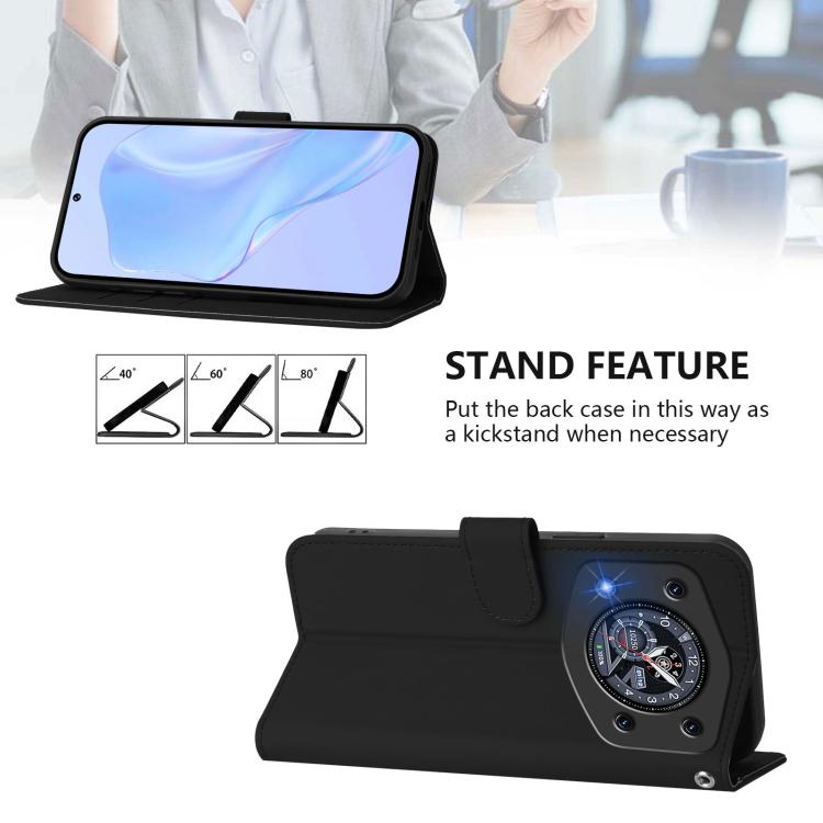 For Cubot A30 Skin Feel Solid Color Leather Phone Case with Lanyard