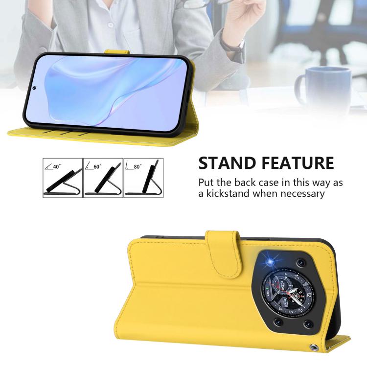 For Cubot A30 Skin Feel Solid Color Leather Phone Case with Lanyard