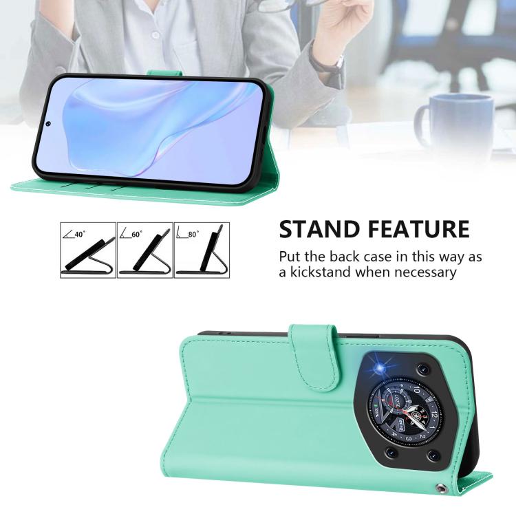 For Cubot A30 Skin Feel Solid Color Leather Phone Case with Lanyard