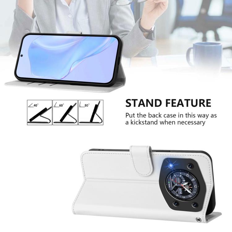 For Cubot A30 Skin Feel Solid Color Leather Phone Case with Lanyard