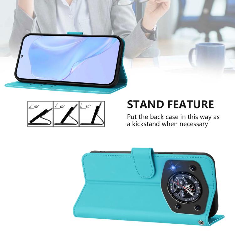 For Cubot A30 Skin Feel Solid Color Leather Phone Case with Lanyard