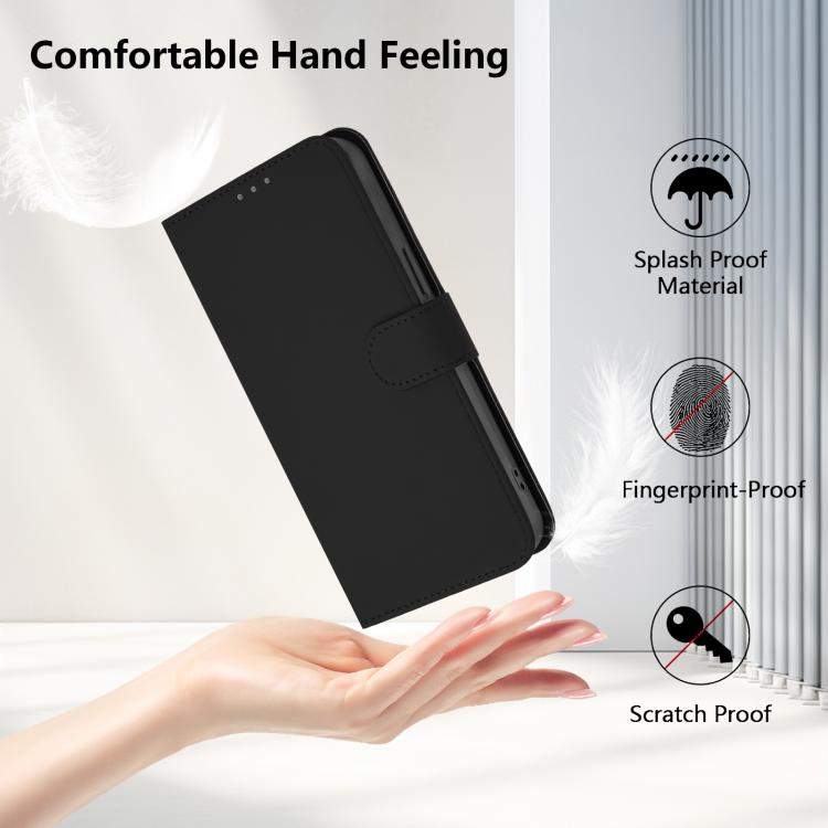For Cubot A40 Skin Feel Solid Color Leather Phone Case with Lanyard