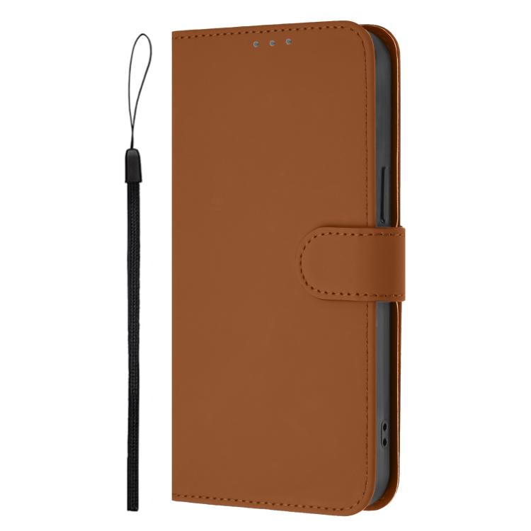For Cubot P90 Skin Feel Solid Color Leather Phone Case with Lanyard