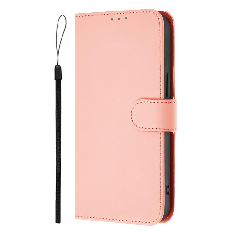 For Cubot P90 Skin Feel Solid Color Leather Phone Case with Lanyard
