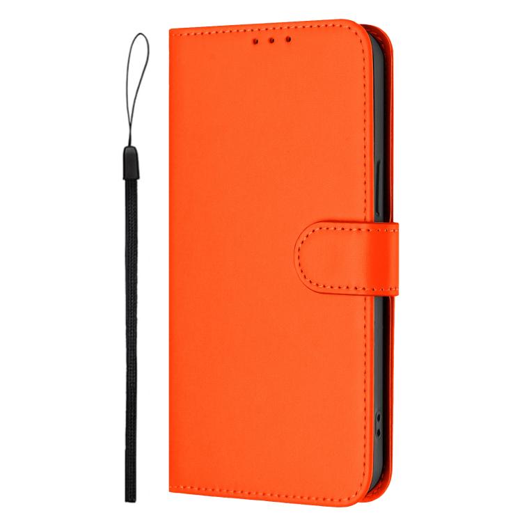 For Cubot P90 Skin Feel Solid Color Leather Phone Case with Lanyard