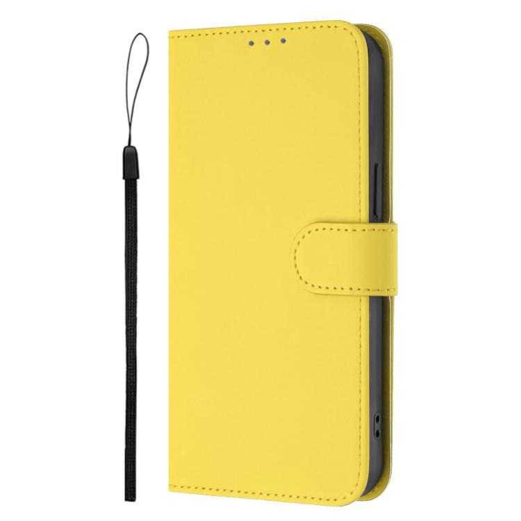 For Cubot P90 Skin Feel Solid Color Leather Phone Case with Lanyard