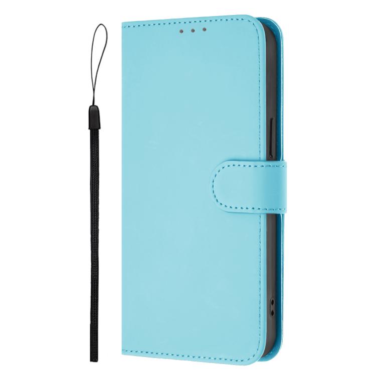 For Cubot P90 Skin Feel Solid Color Leather Phone Case with Lanyard
