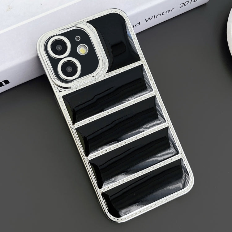 For iPhone 11 Electroplated Silver Edge Eiderdown TPU Phone Case