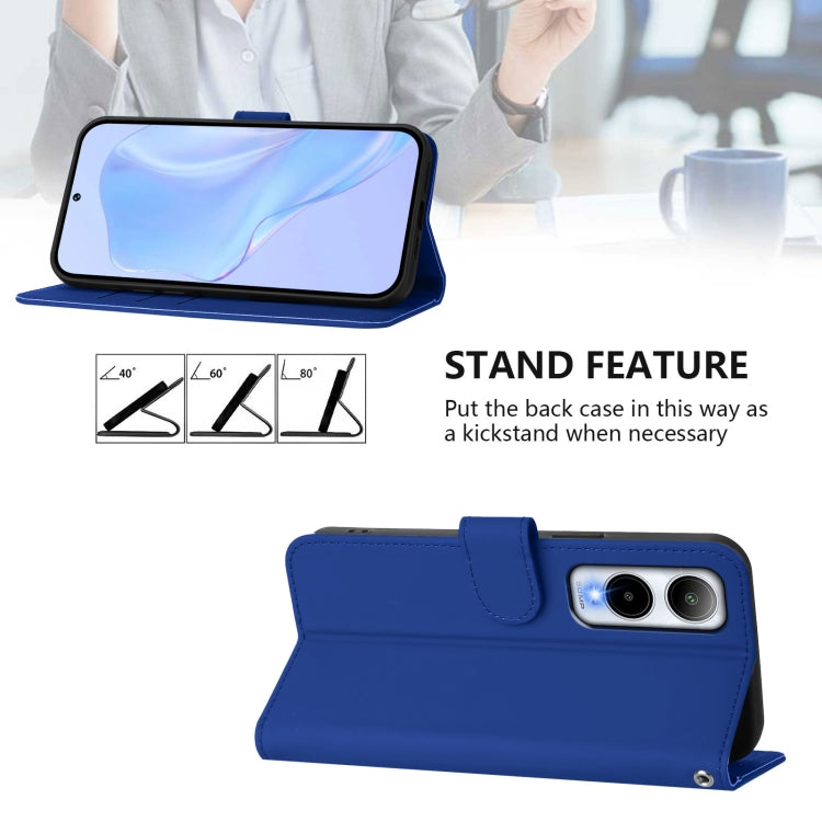 For Cricket Icon 6 Skin Feel Solid Color Leather Phone Case with Lanyard