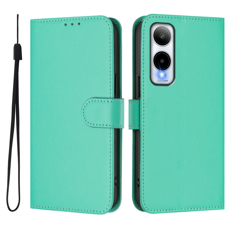 For Cricket Icon 6 Skin Feel Solid Color Leather Phone Case with Lanyard