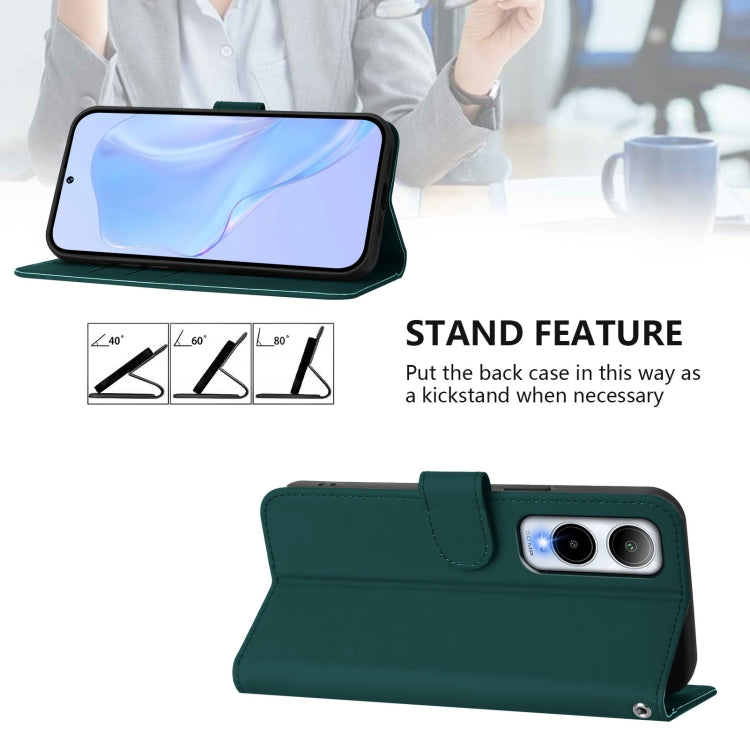 For Cricket Icon 6 Skin Feel Solid Color Leather Phone Case with Lanyard