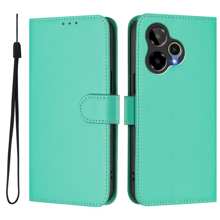 For Cricket Icon Plus 2026 / Icon 7 5G Skin Feel Solid Color Leather Phone Case with Lanyard