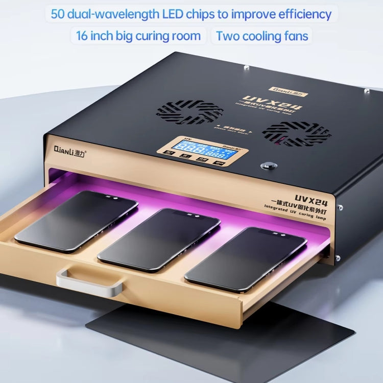 Qianli UVX24 16 inch Powerful Integrated UV Curing Lamp Box, Plug:UK Plug